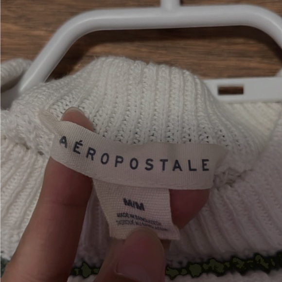 {Aeropostale} cropped white n green striped top - Picture 2 of 2